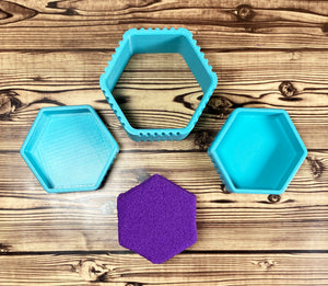 Hexagon Bath Bomb Mold Press with Saturn Ring Cups