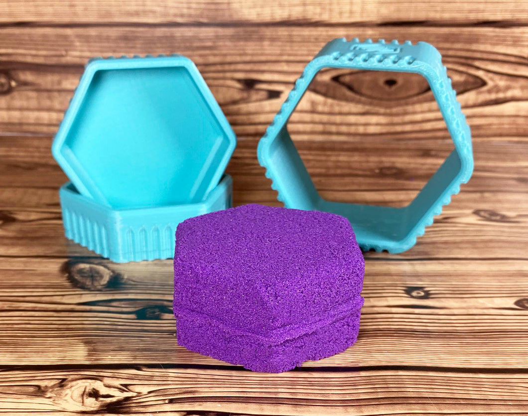 Hexagon Bath Bomb Mold Press with Saturn Ring Cups