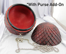 Load image into Gallery viewer, Dragon Egg Custom 3D Printed cosplay costume prop eggs larp replica art scales purse mother of wristlet dragons hand painted bag holder