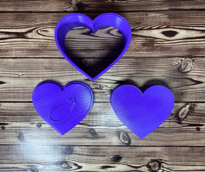 Emoji Eggplant Flat Heart Bath Bomb Mold